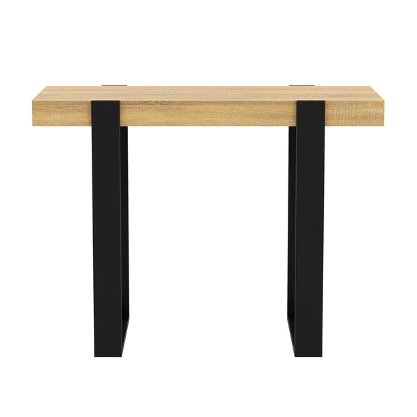 Konsolentisch CHELSEA 100 x 75 cm hellbraun/schwarz