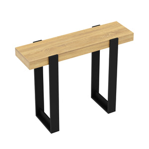 Konsolentisch CHELSEA 100 x 75 cm hellbraun/schwarz
