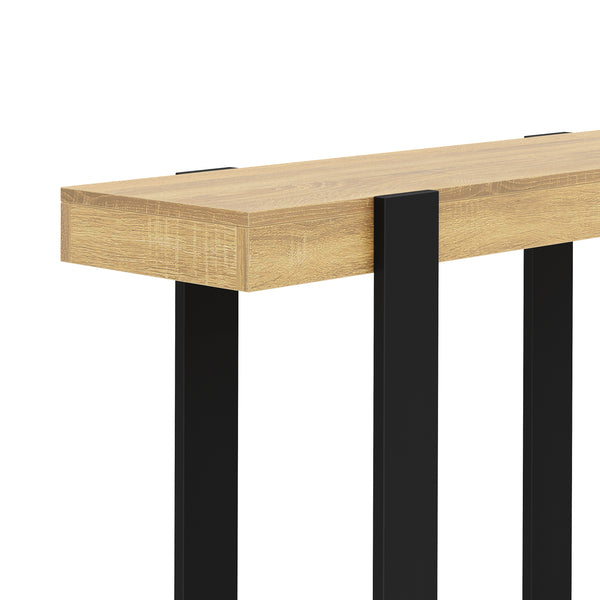 Konsolentisch CHELSEA 100 x 75 cm hellbraun/schwarz