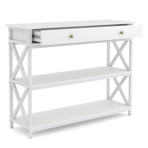 Konsolentisch EDMAR mit Schublade weiss
