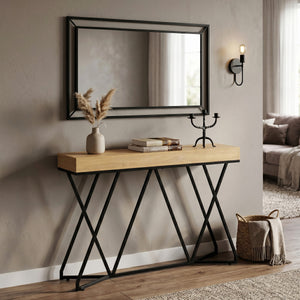 Konsolentisch FENWICK 140 x 90 cm braun/schwarz