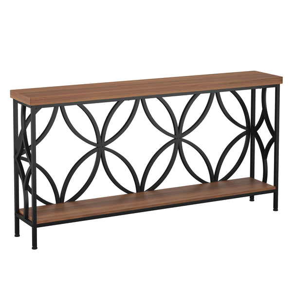 Konsolentisch FLORIUM 160 x 81 cm braun/schwarz