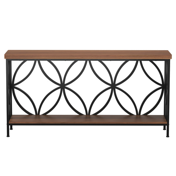 Konsolentisch FLORIUM 160 x 81 cm braun/schwarz