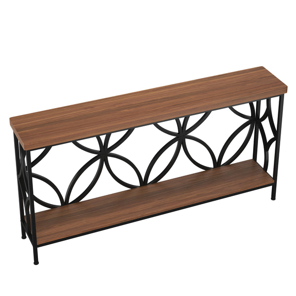 Konsolentisch FLORIUM 160 x 81 cm braun/schwarz