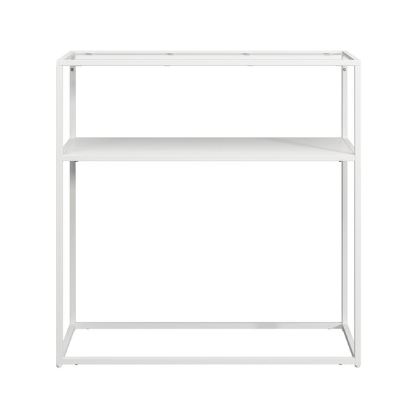Konsolentisch Kuhmo Weiss Glastischplatte