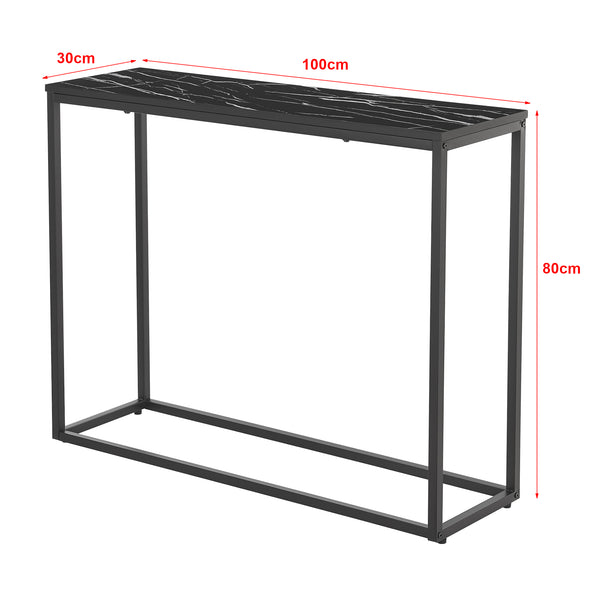 Konsolentisch Kittilä 80x100x30cm Schwarz Marmoroptik