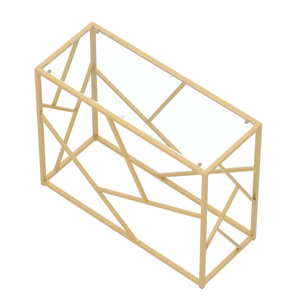 Konsolentisch Glastisch TYRO 100 x 85 cm gold