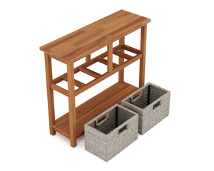 Konsolentisch Holz mit Korbschubladen CURACAO