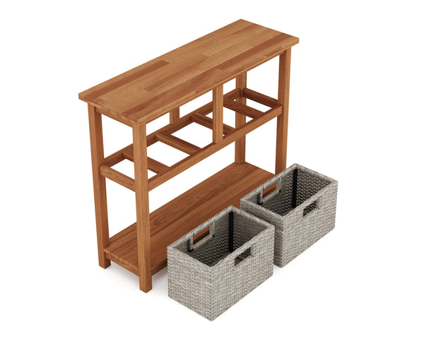 Konsolentisch Holz mit Korbschubladen CURACAO