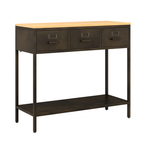 Konsolentisch Industrial FORGE 90 x 80 cm schwarz/braun