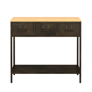 Konsolentisch Industrial FORGE 90 x 80 cm schwarz/braun