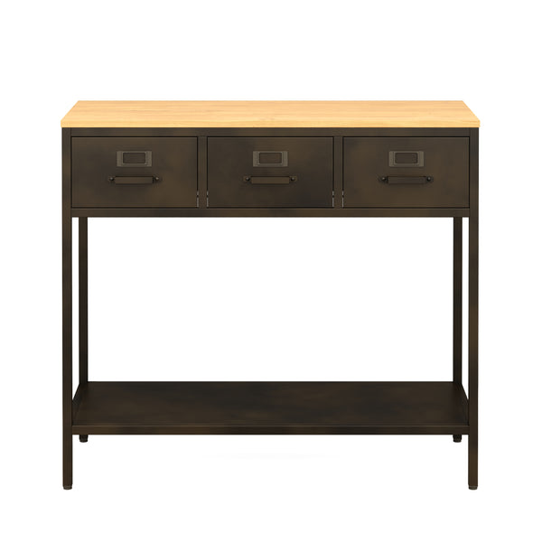 Konsolentisch Industrial FORGE 90 x 80 cm schwarz/braun