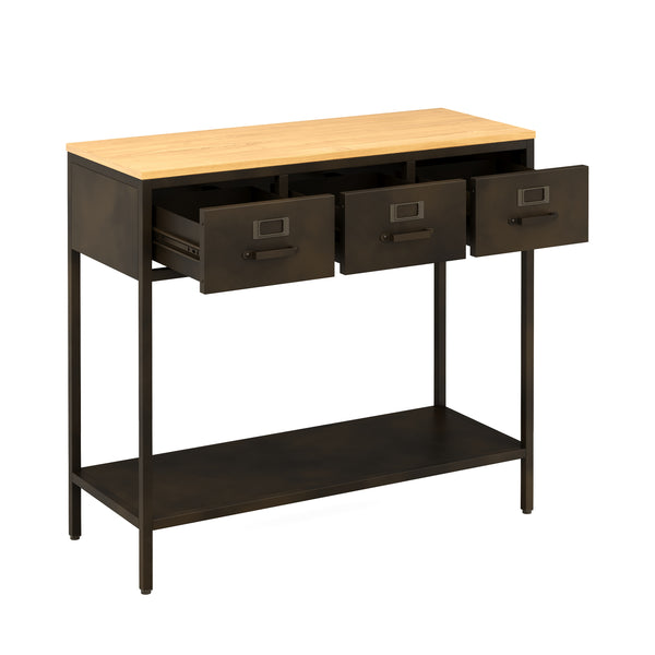 Konsolentisch Industrial FORGE 90 x 80 cm schwarz/braun