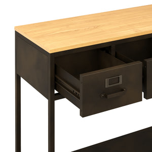 Konsolentisch Industrial FORGE 90 x 80 cm schwarz/braun