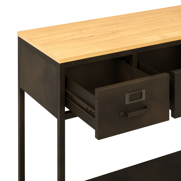 Konsolentisch Industrial FORGE 90 x 80 cm schwarz/braun