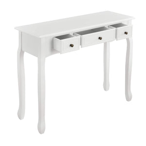 Konsolentisch Hirschhorn mit 3 Schubladen Weiss
