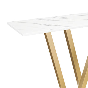Konsolentisch LORINA 110 x 80 cm weiss/gold