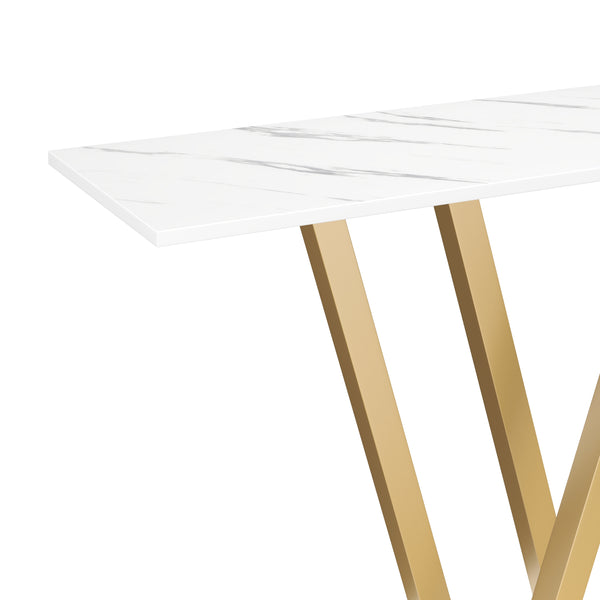 Konsolentisch LORINA 110 x 80 cm weiss/gold