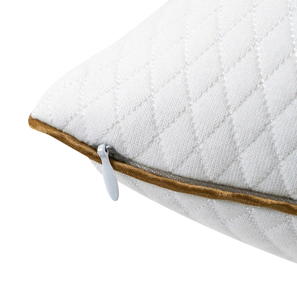 Kopfkissen 2er Set 80 x 40 cm weiss/gold