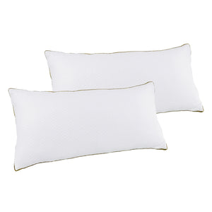 Kopfkissen 2er Set 80 x 40 cm weiss/gold