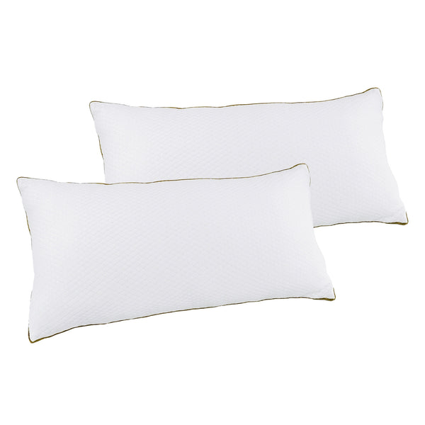 Kopfkissen 2er Set 80 x 40 cm weiss/gold