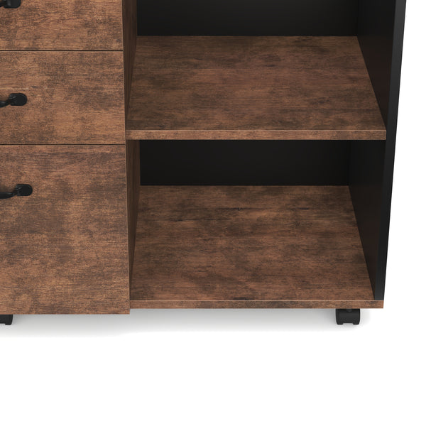 Korpus Aktenschrank Vintage BONITA mit 3 Schubladen und 2 Fächern