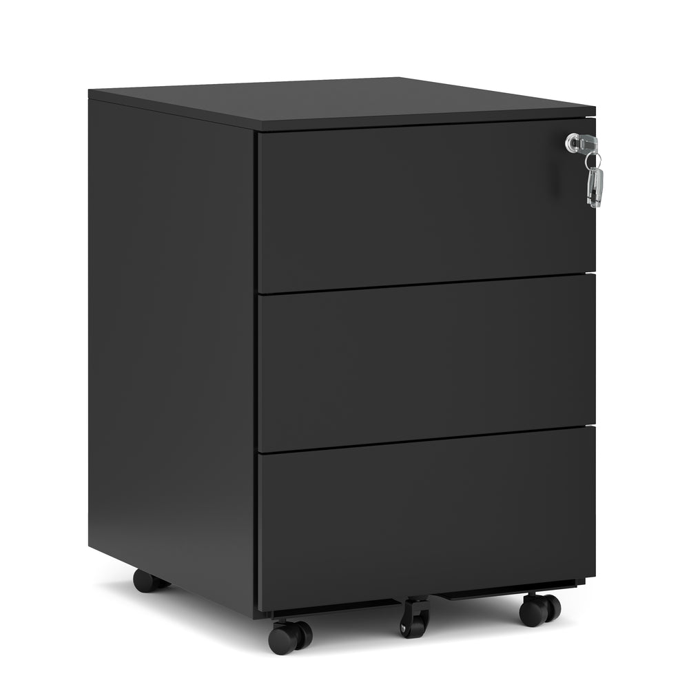 Multi-drawer cabinet with 3 drawers, black
