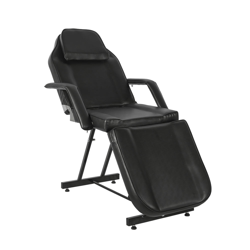 black leather cosmetic bed
