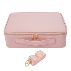 Kosmetiktasche mit LED-Spiegel PRETTY rosa/schwarz