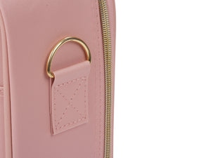 Kosmetiktasche mit LED-Spiegel PRETTY rosa/schwarz