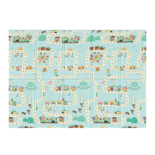 Krabbeldecke faltbar Strasse und Tiere