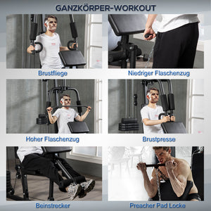 Kraftstation Fitnessstation 45kg Gewichte 180x108x200cm