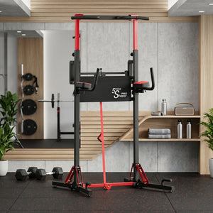 Kraftstation Power Tower klappbar 223 cm schwarz/rot