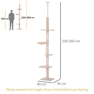 Kratzbaum Deckenhoch höhenverstellbar 40x34x230-260cm