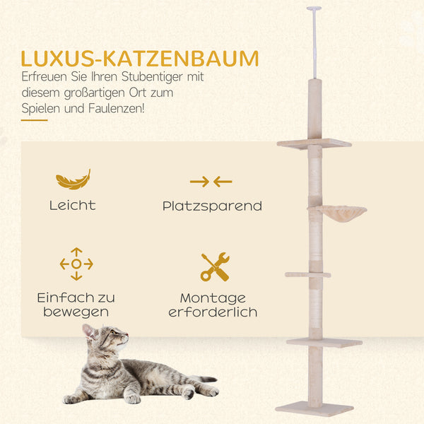 Kratzbaum Deckenhoch höhenverstellbar 40x34x230-260cm