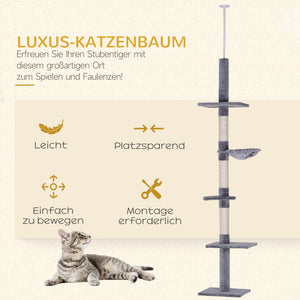 Kratzbaum Deckenhoch höhenverstellbar 40x34x230-260cm
