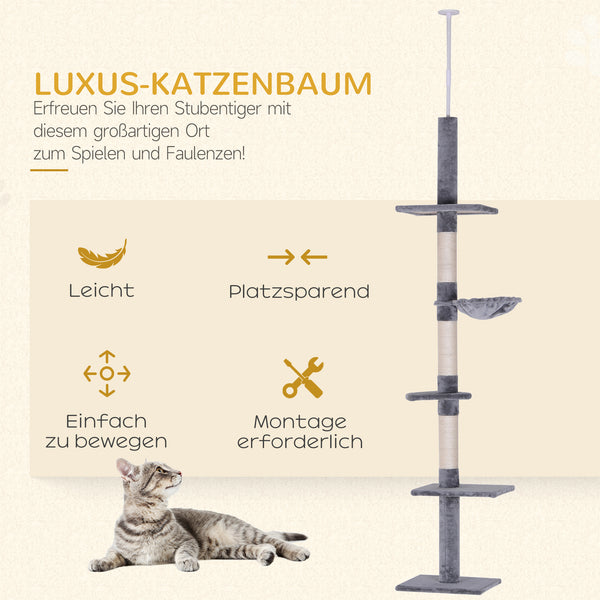 Kratzbaum Deckenhoch höhenverstellbar 40x34x230-260cm