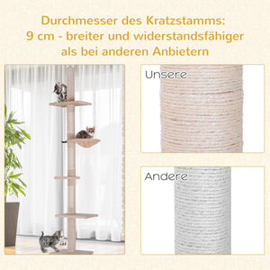 Kratzbaum Deckenhoch höhenverstellbar 40x34x230-260cm