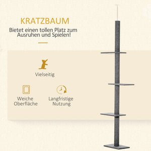 Kratzbaum Katzenbaum Höhenverstellbar 43x27x228-260cm