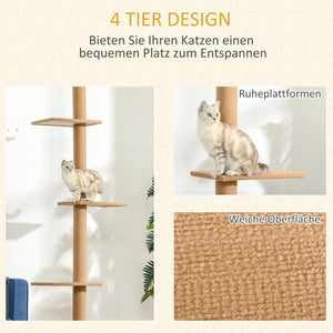 Kratzbaum Katzenbaum Höhenverstellbar 43x27x228-260cm