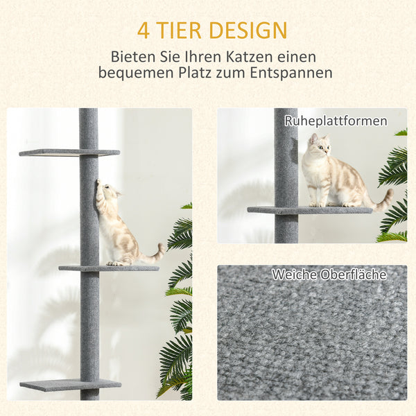Kratzbaum Katzenbaum Höhenverstellbar 43x27x228-260cm