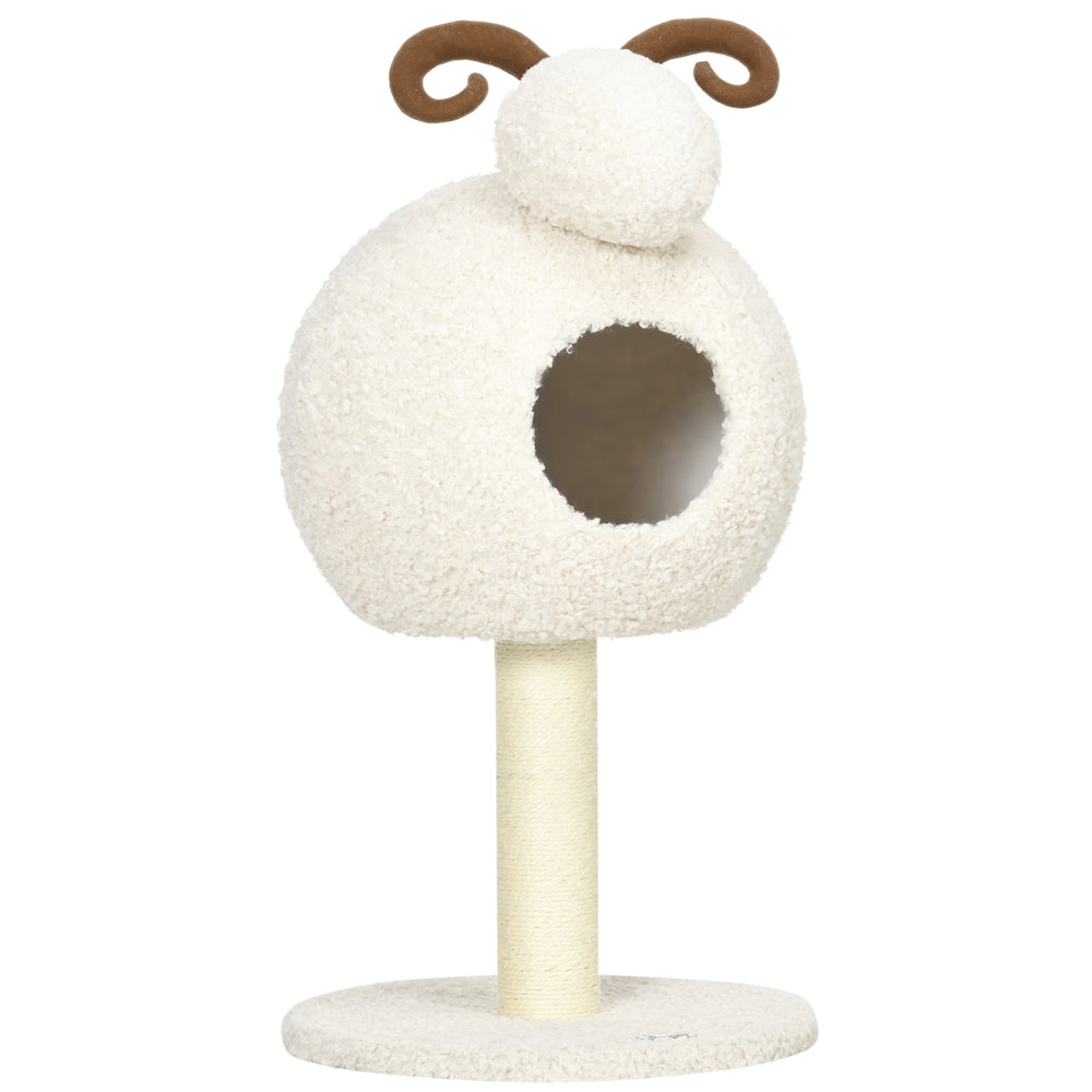 Arbre à chat avec niche pour chat en forme de chèvre, 80 cm