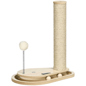 Kratzstamm für Katzen 40cm Kletterbaum mit Holzkugel