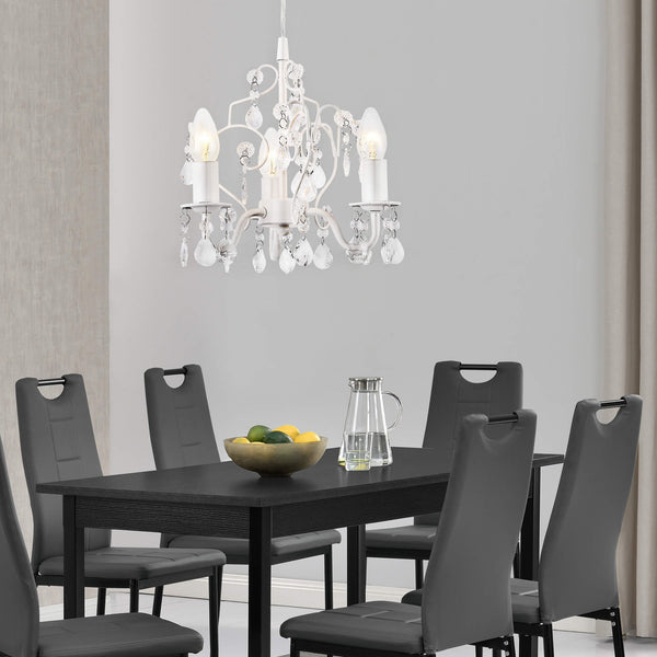 Kronleuchter Luzern 140 cm dreiflammig E14 Weiss Metall