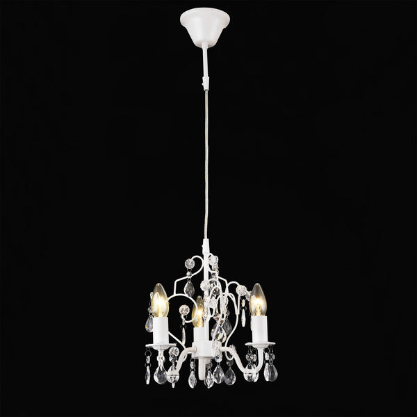 Kronleuchter Luzern 140 cm dreiflammig E14 Weiss Metall