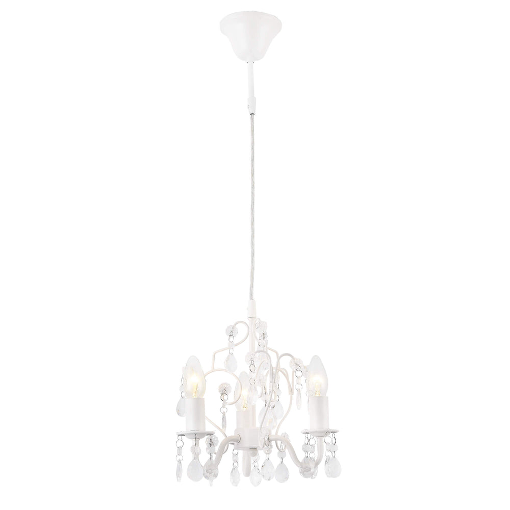 Kronleuchter Luzern 140 cm dreiflammig E14 Weiss Metall