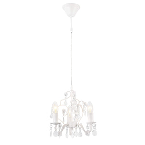Kronleuchter Luzern 140 cm dreiflammig E14 Weiss Metall