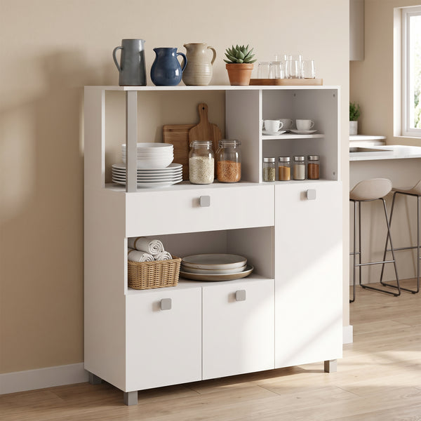 Küchenbuffet Kommode 100 x 132 cm weiss