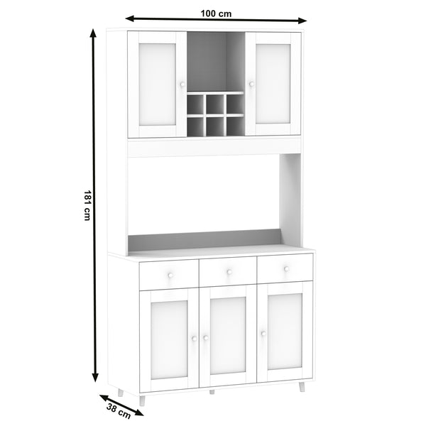 Küchenbuffet 100 x 181 cm weiss