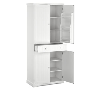 Küchenbuffet Hochschrank 76 x 182 cm weiss